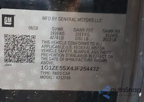 2018 Chevrolet Malibu Premier z USA, uszkodzony, nr VIN 1G1ZE5SX4JF254432